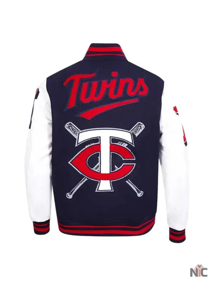 MLB Minnesota Twins Blue Varsity Bomber Jacket Clanton Jacket