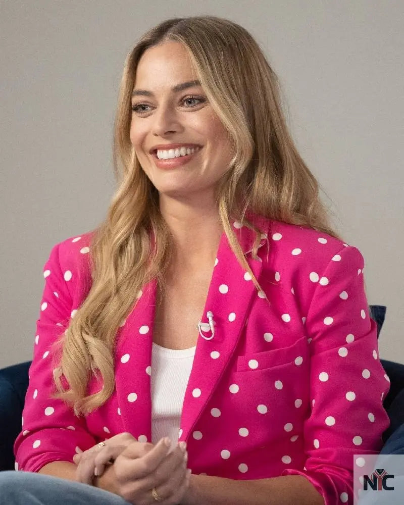 Margot Robbie Polka Dot Blazer Clanton Jacket