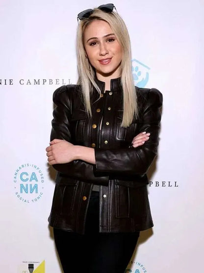 Maria Bakalova Brown Leather Jacket