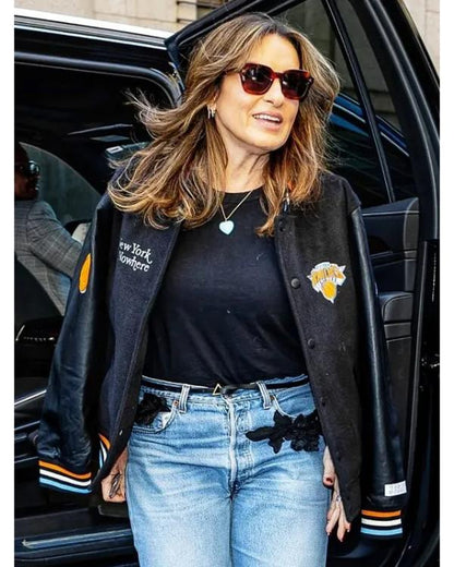Mariska Hargitay Knicks Playoff Game Varsity Jacket