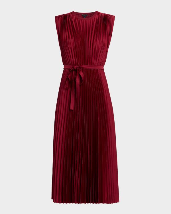 Love Of Your Life 2026 Margaret Qualley Burgundy Pleated Dress - view 2