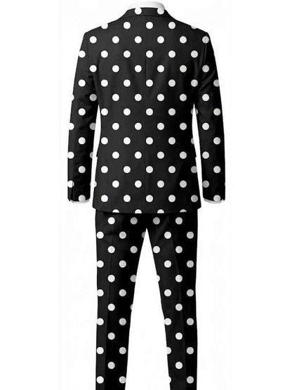 Men’s Black And White Polka Dots Suit - view 2
