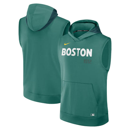 Men’s Boston Red Sox Nike Green 2025 Sleeveless Pullover Hoodie Clanton Jacket