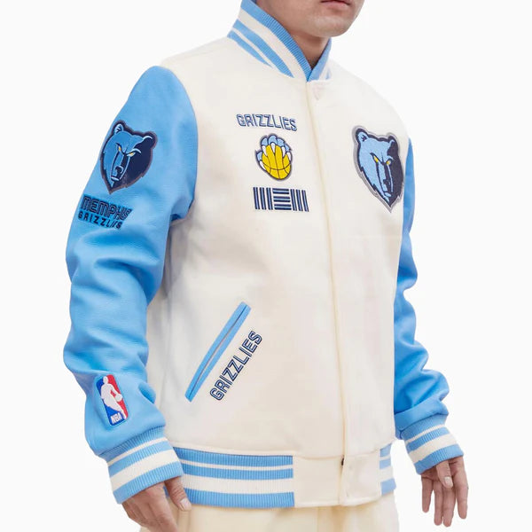 Memphis Grizzlies Retro Classic Rib Wool Varsity Jacket - detail view