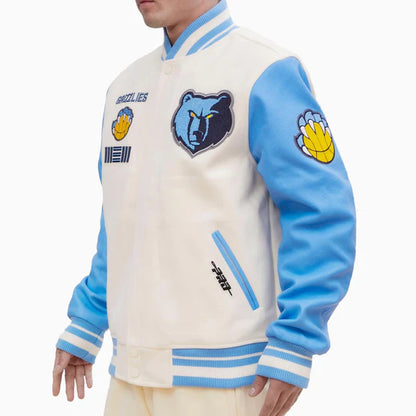Memphis Grizzlies Retro Classic Rib Wool Varsity Jacket - back view
