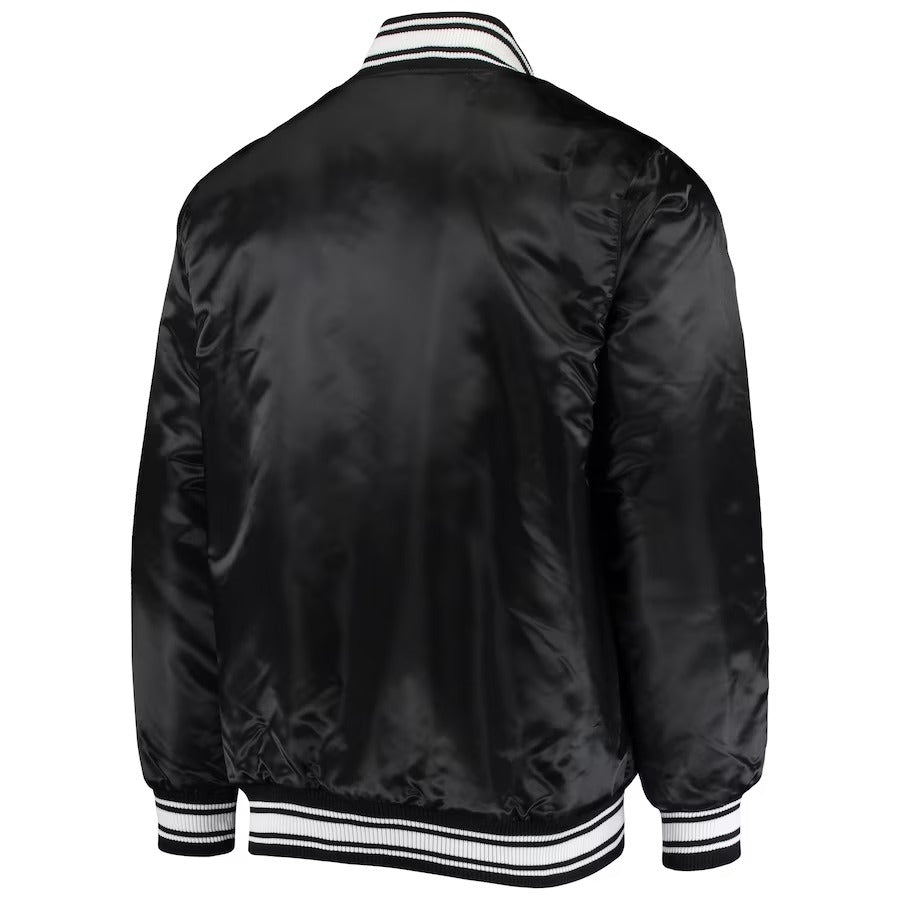 Men's Starter Black Detroit Lions Locker Room Varsity Jacket - back view
