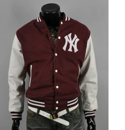 Men's Varsity Yankee NY Letterman Jacket - back view