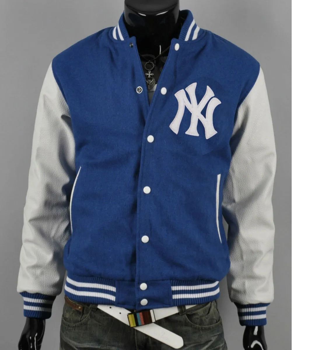 Men's Varsity Yankee NY Letterman Jacket - detail view