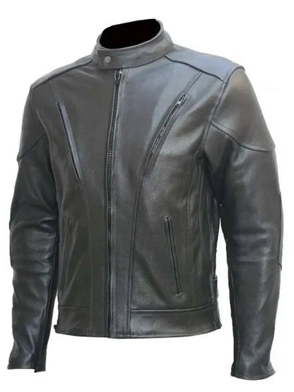 Men’s Motorcycle Riding Black Leather Jacket Clanton Jacket