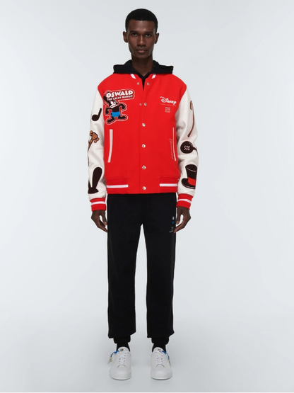 Givenchy - x Disney® leather-trimmed wool-blend varsity jacket Shopotiny