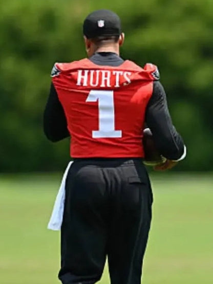 Jalen Hurts Philadelphia Eagles OTA Red Jersey Shopotiny