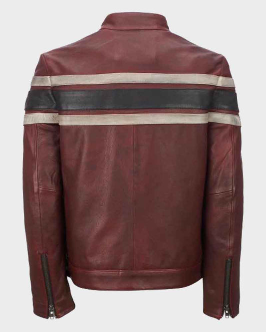 Mens Retro Red Waxed Vintage Jacket
