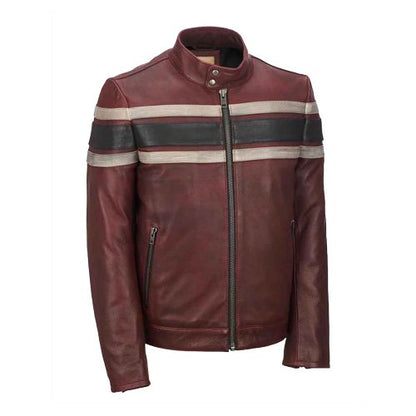 Mens Retro Red Waxed Vintage Jacket