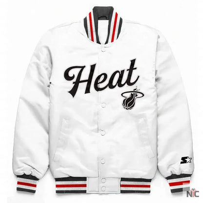 Miami Heat Exclusive White Satin Jacket Clanton Jacket