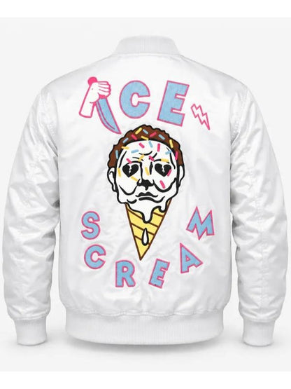 Michael Myers Ice Scream Satin Bomber Jacket