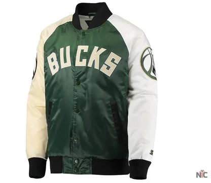 Milwaukee Bucks Tricolor Remix Satin Jacket Clanton Jacket