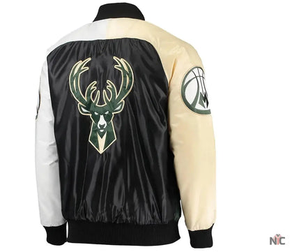 Milwaukee Bucks Tricolor Remix Satin Jacket Clanton Jacket