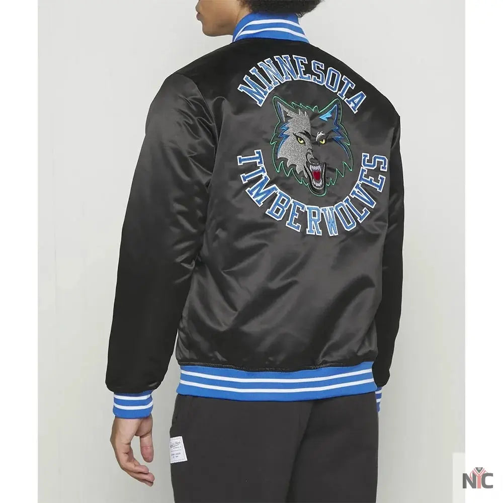 Minnesota Timberwolves Heavyweight Satin Jacket Clanton Jacket