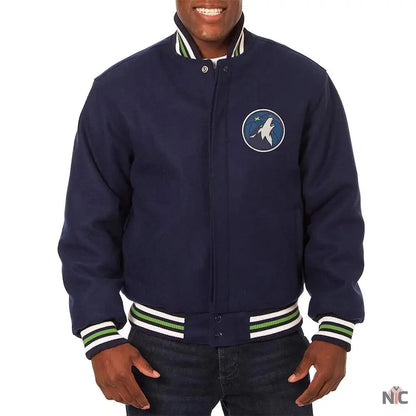Minnesota Timberwolves Navy Varsity Wool Jacket Clanton Jacket