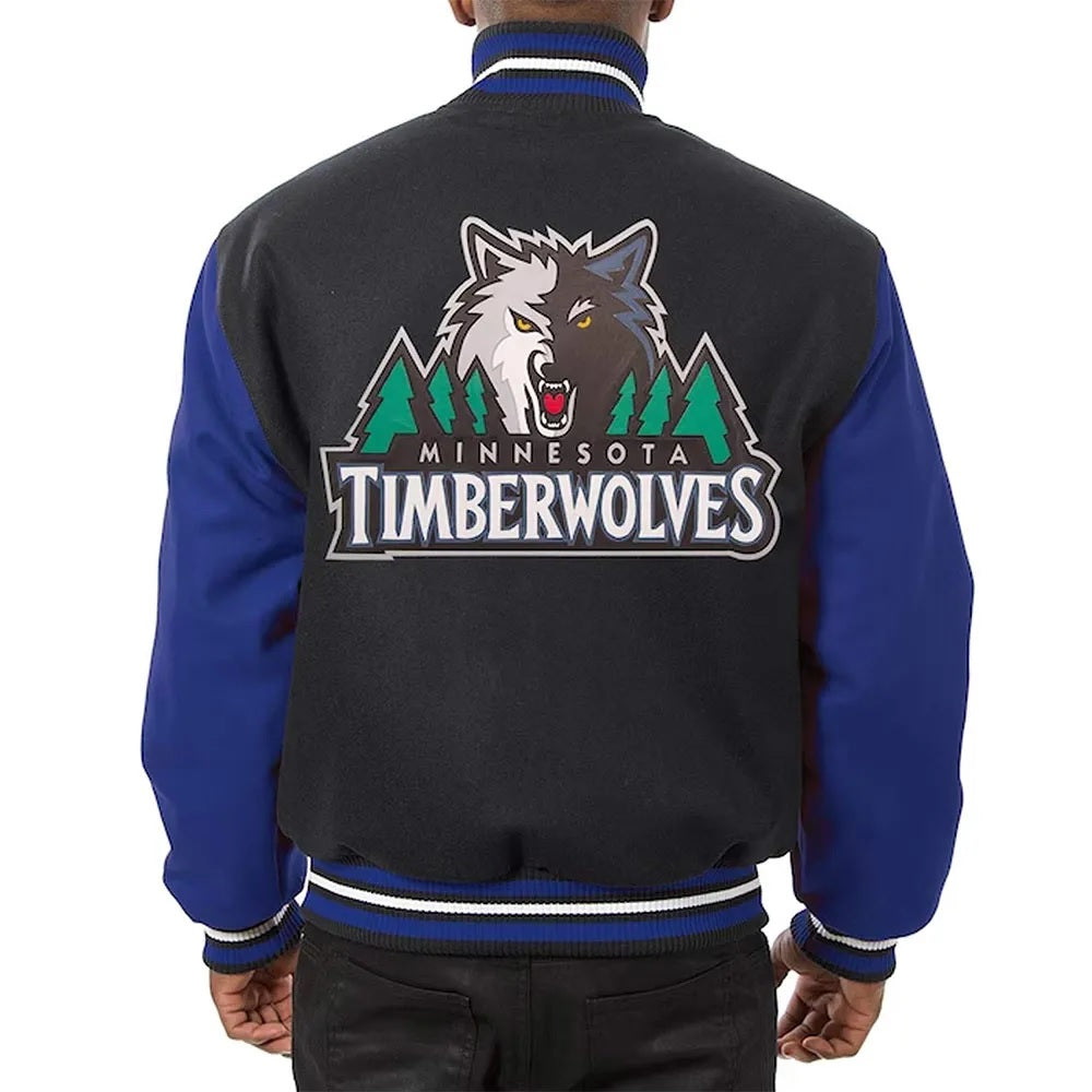 Minnesota Timberwolves Domestic Black and Royal Jacket
