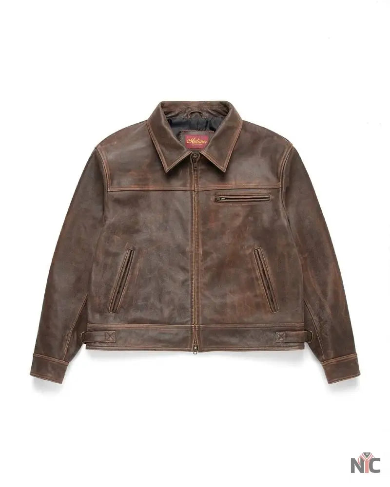 Mutimer Brown Leather Jacket Clanton Jacket