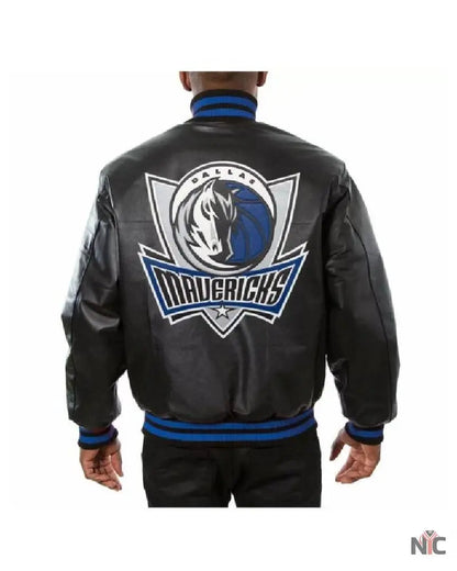NBA Dallas Mavericks Jeff Hamilton Black Leather Jacket Clanton Jacket