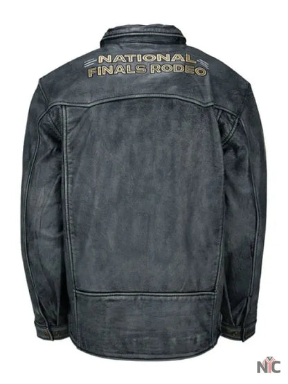 NFR 2024 Las Vegas Grey Leather Jacket Clanton Jacket