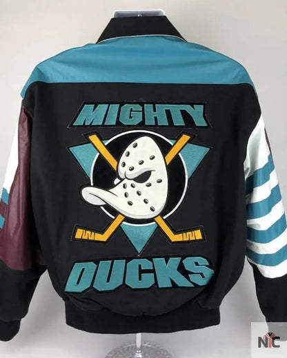 NHL Multi Mighty Ducks Bomber Jacket Clanton Jacket