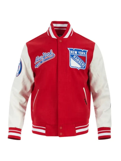 New York Rangers Wool Varsity Jacket - side view