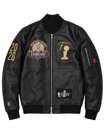 NY Knicks FISLL 2026 NBA Finals Team Leather Jacket - view 2