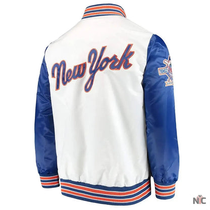 NY Mets The Legend Blue and White Satin Jacket Clanton Jacket