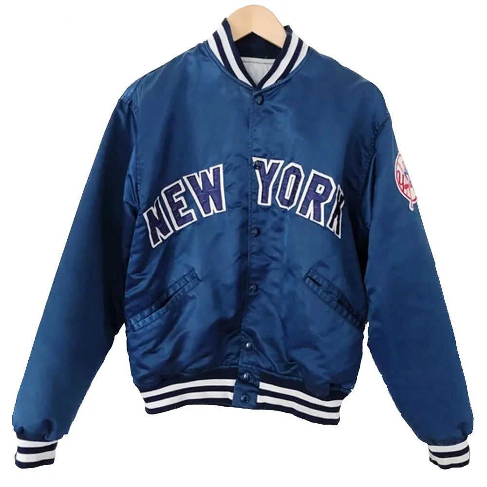 NY Yankees Dugout Satin Jacket - back view