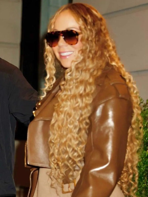 NYC 2026 Mariah Carey Cropped Leather Jacket