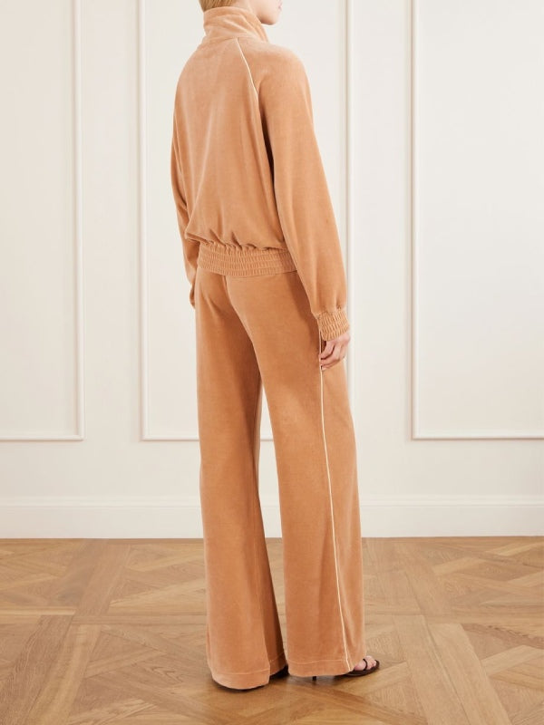 NYC Rihanna Peach Velour Tracksuit