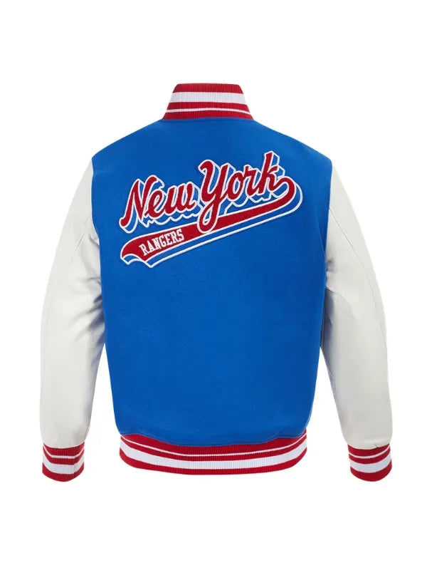 New York Rangers Wool Varsity Jacket - back view