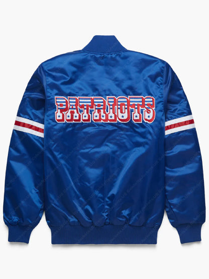 New England Patriots Satin Varsity Jacket - back view