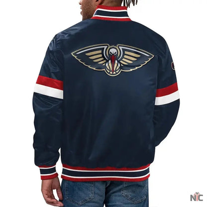 New Orleans Pelicans Home Game Navy Jacket Clanton Jacket