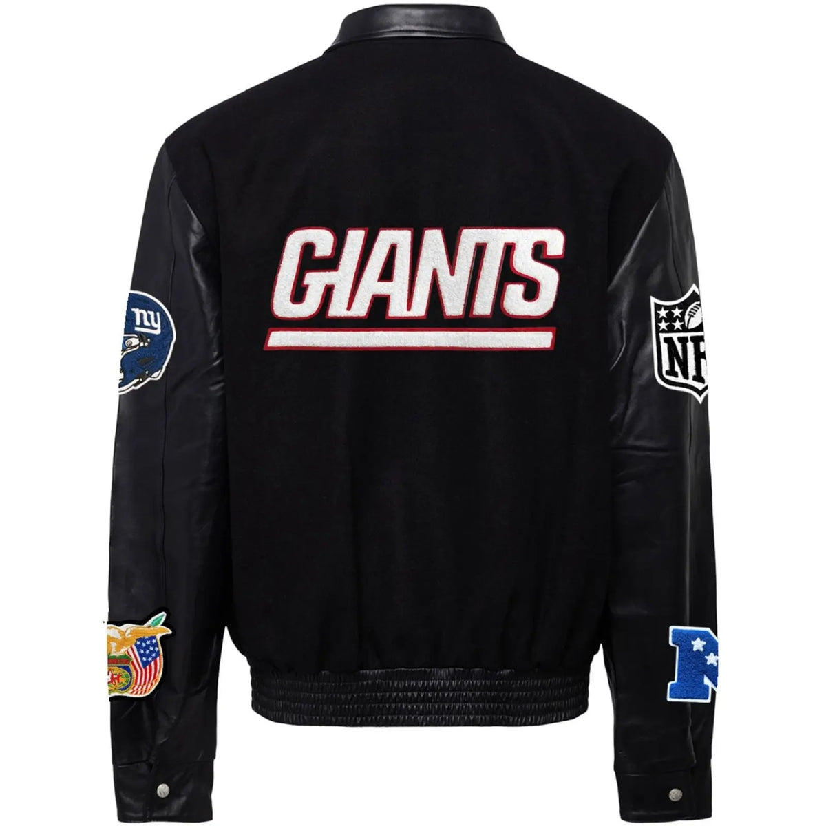 New York Giants Jeff Hamilton Wool and Leather Jacket - side view