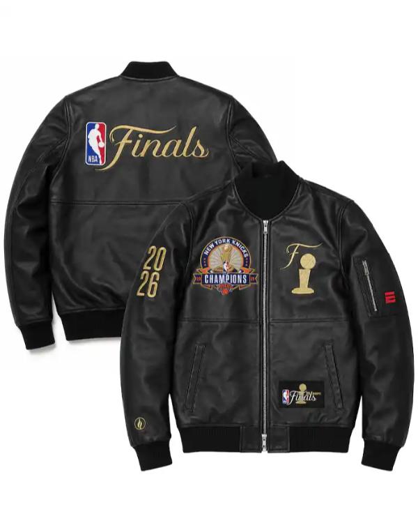 NY Knicks FISLL 2026 NBA Finals Team Leather Jacket - view 7