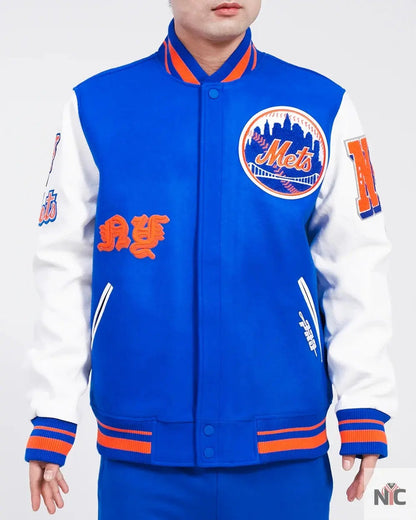 New York Mets Old English Varsity Jacket Clanton Jacket