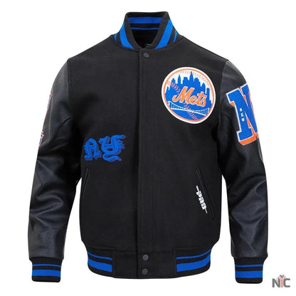 New York Mets Old English Varsity Jacket Clanton Jacket