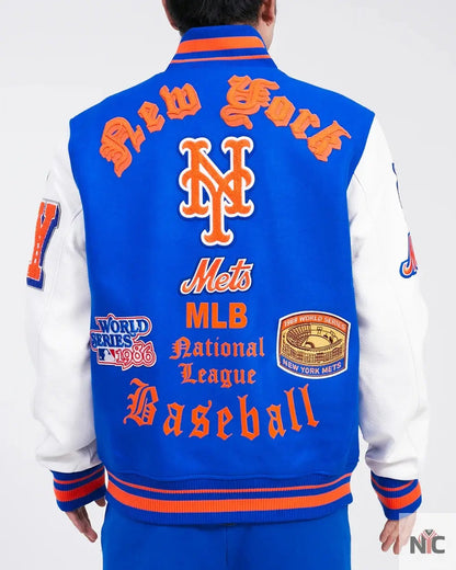 New York Mets Old English Varsity Jacket Clanton Jacket