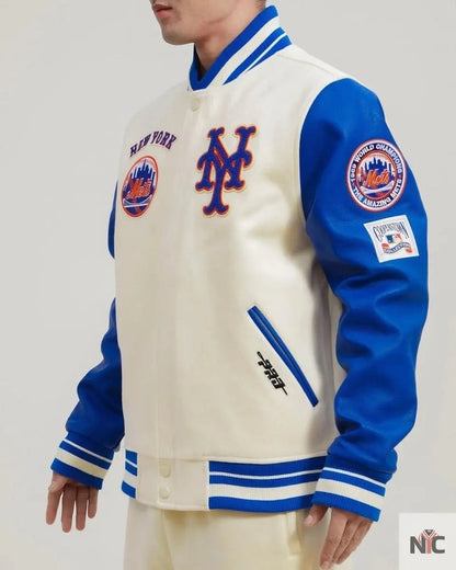 New York Mets Retro Classic Rib Wool Varsity Jacket Clanton Jacket