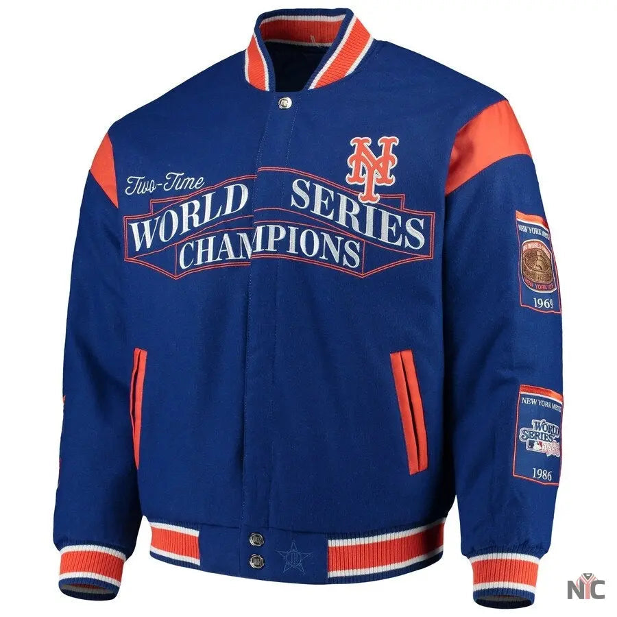 New York Mets World Series Champions Full-Snap Jacket Clanton Jacket