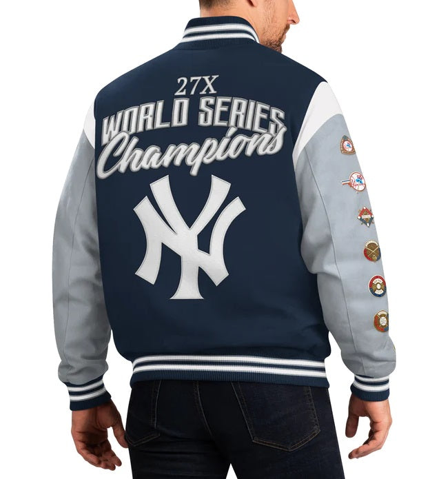 New York Yankees 27 Time World Series Varsity Jacket - back view