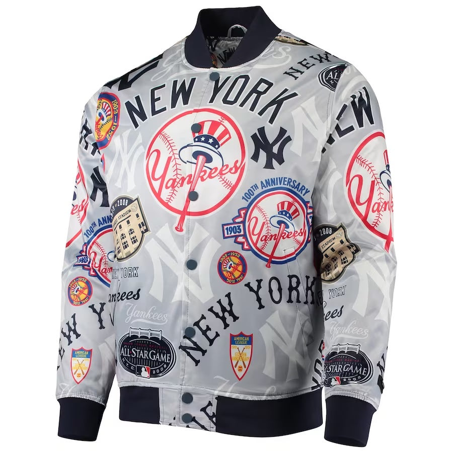 New York Yankees Allover Print Full-Snap Jacket - back view