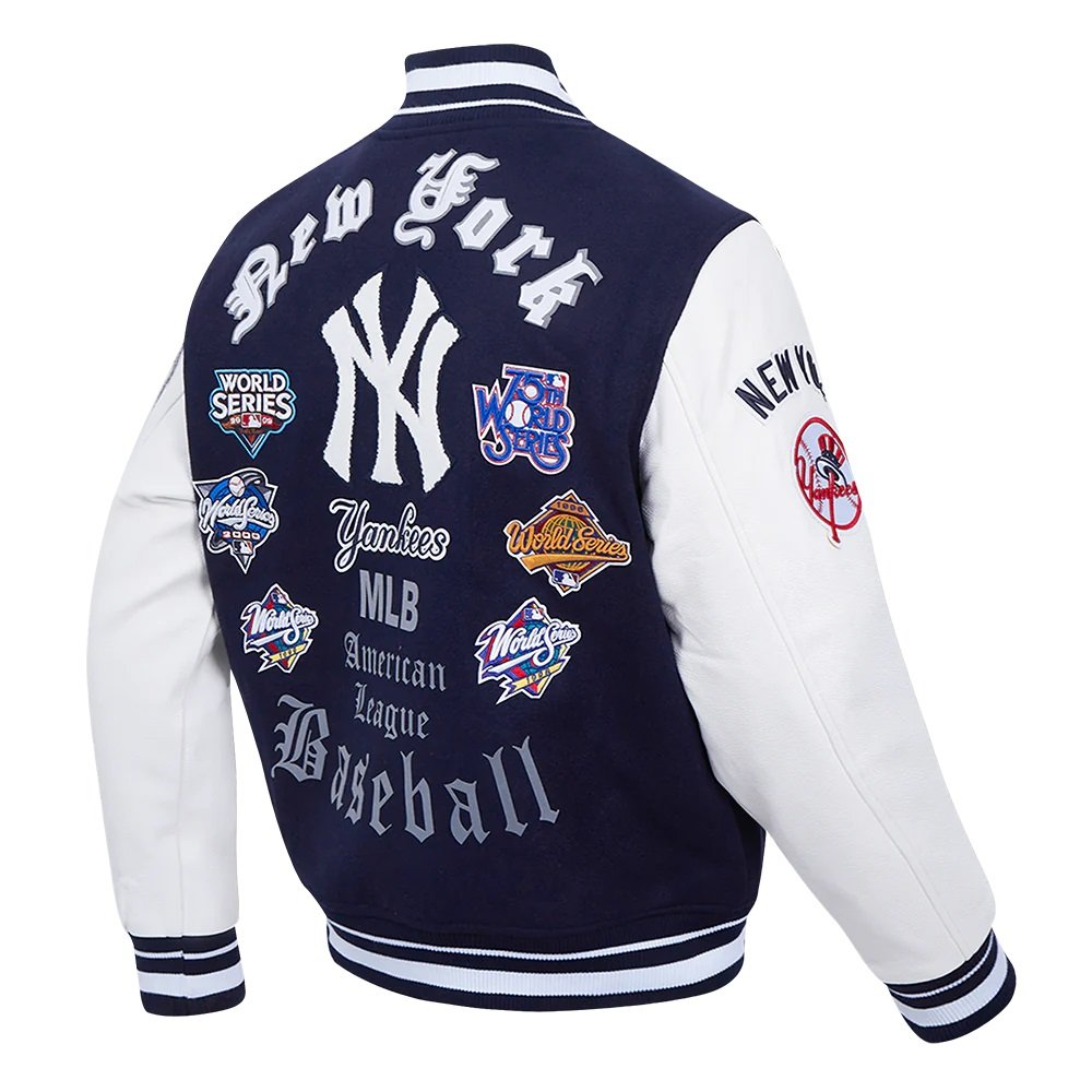 New York Yankees Old English Wool Varsity Jacket - detail view