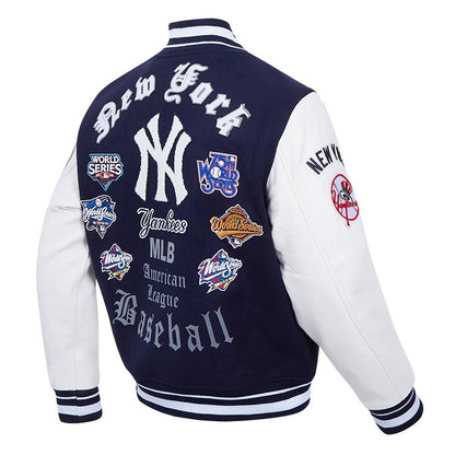 New York Yankees Old English Wool Varsity Jacket - detail view