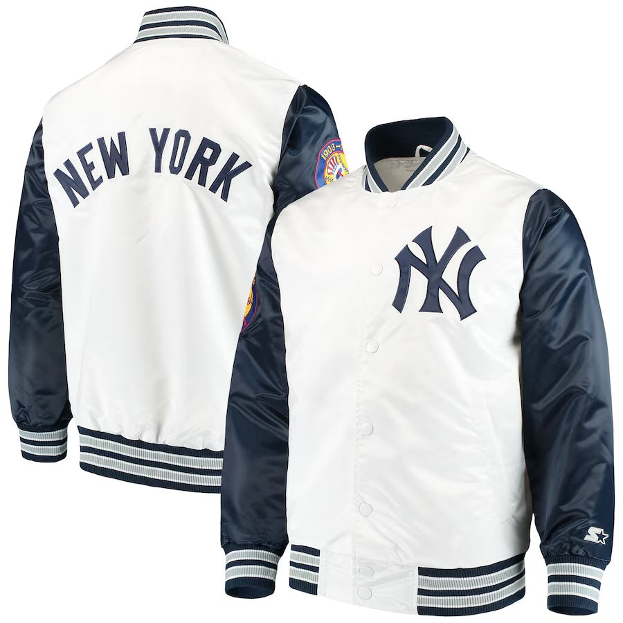 New York Yankees The Legend White Satin Jacket - back view