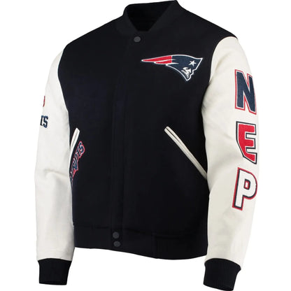 New England Patriots Classic Wool and Leather Varsity Jacket